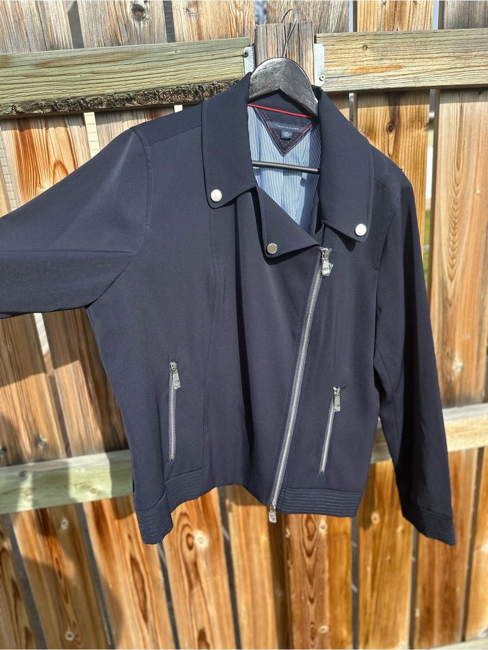 Tommy Hilfiger Moto Jacket XXL Asymmetrical Zip NWOT Unworn Pristine Preppy Mint